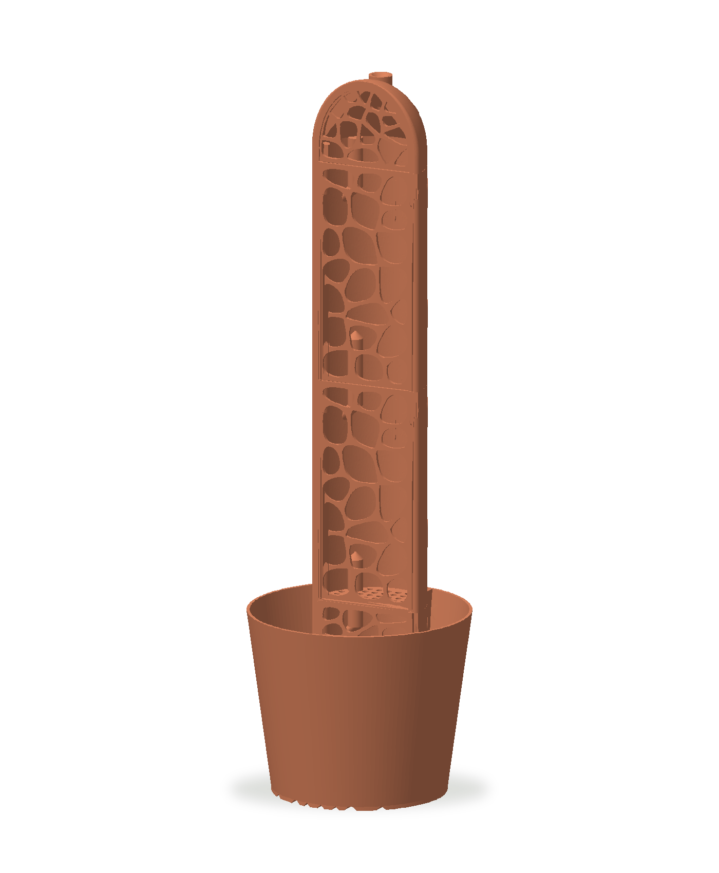 Semi-circular moss pole